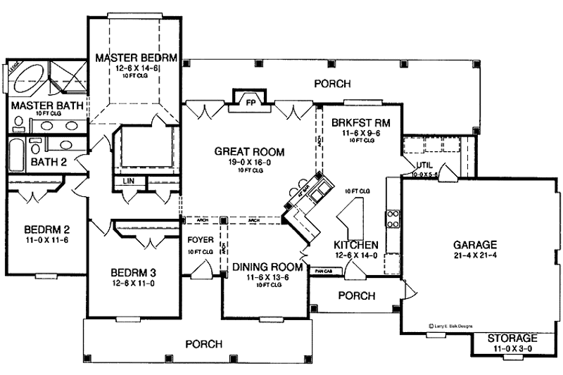 House Design - Floor Plan - Main Floor for Country House Plan #952-169 - 3 bed, 2 bath