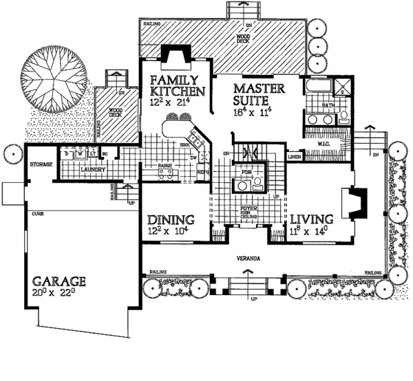 House Blueprint - Traditional Floor Plan - Main Floor Plan #72-945