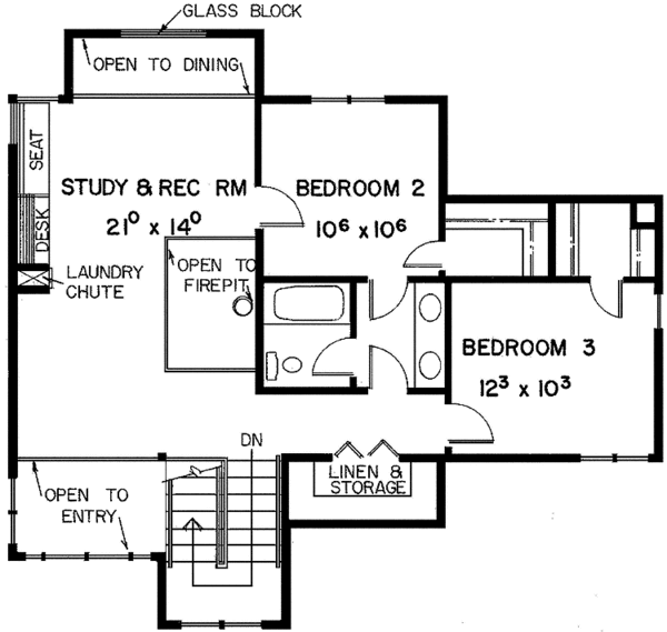 House Plan Design - Contemporary Floor Plan - Upper Floor Plan #60-821