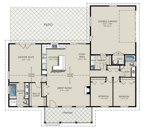 Dream House Plan - Ranch Floor Plan - Main Floor Plan #18-9545