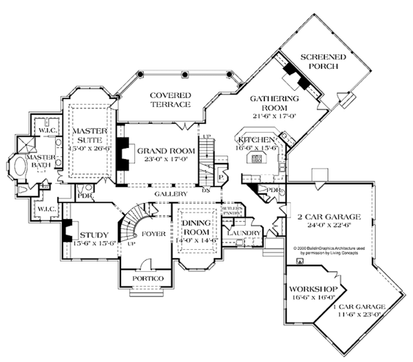House Blueprint - Country Floor Plan - Main Floor Plan #453-367