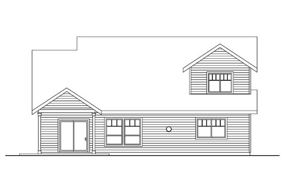 Exterior - Rear Elevation for Craftsman House Plan #124-739 - 3 bed, 2.5 bath