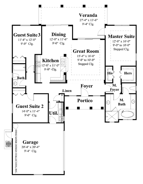 Dream House Plan - Country Floor Plan - Main Floor Plan #930-366