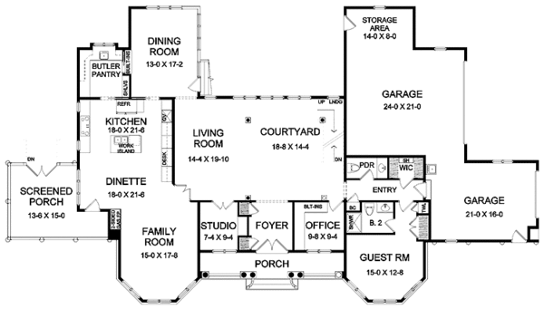 Dream House Plan - Country Floor Plan - Main Floor Plan #328-400