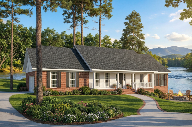 Architectural House Design - Traditional Exterior - Front Elevation Plan #17-1036