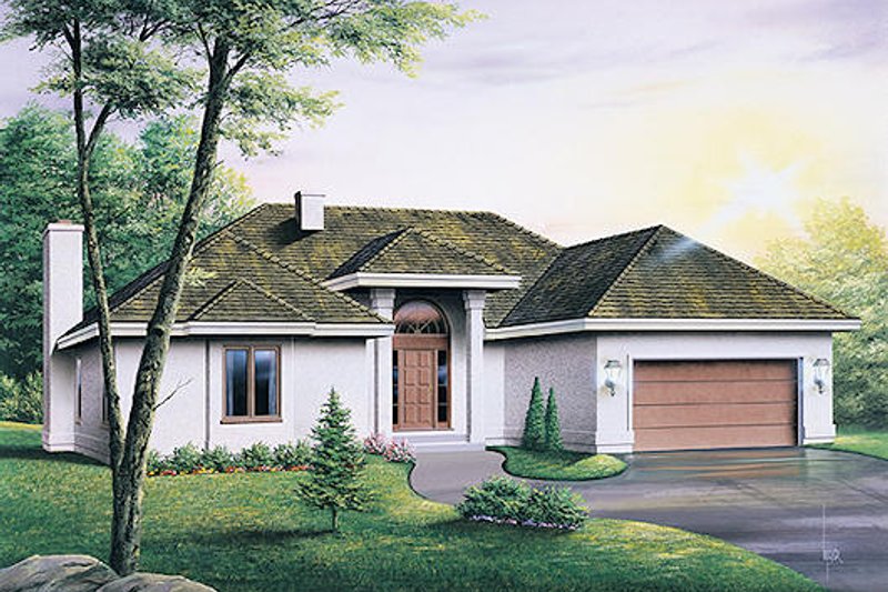Dream House Plan - Mediterranean Exterior - Front Elevation Plan #57-426