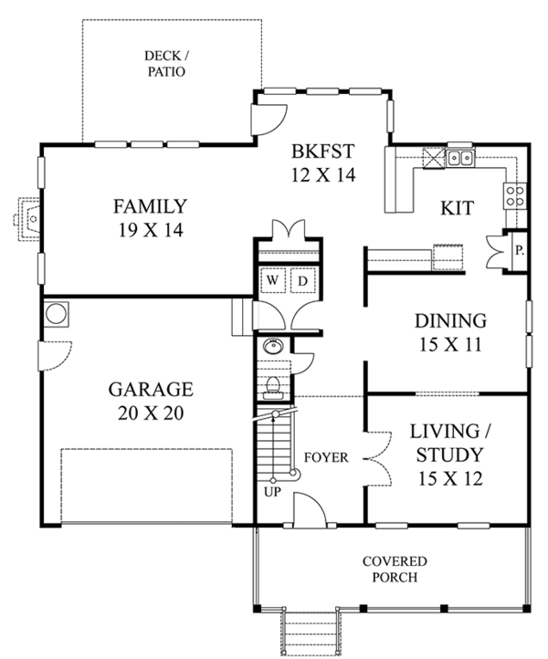 Home Plan - Colonial Floor Plan - Main Floor Plan #1053-67