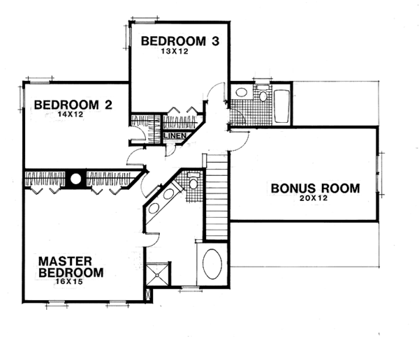 Home Plan - Colonial Floor Plan - Upper Floor Plan #56-665