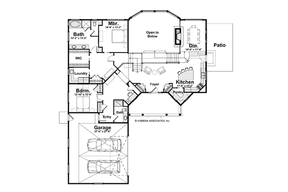 Floor Plan - Main Floor for Craftsman House Plan #928-218 - 4 bed, 3 bath