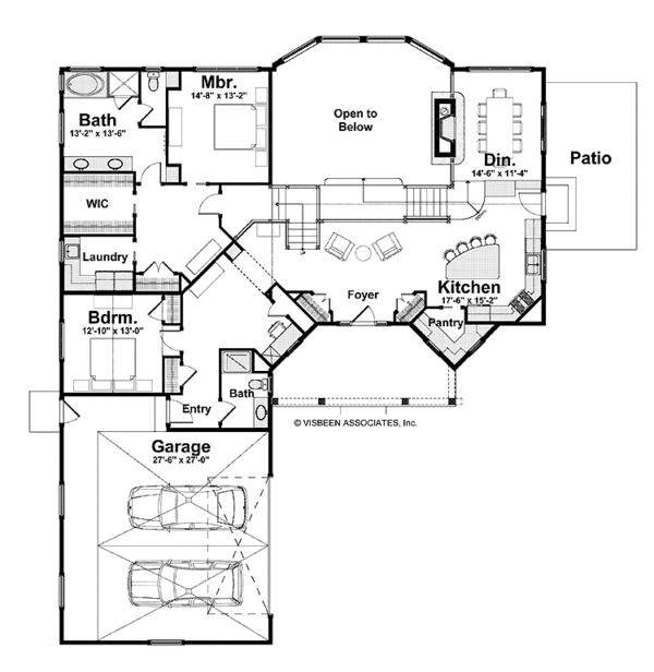 House Plan Design - Craftsman Floor Plan - Main Floor Plan #928-218