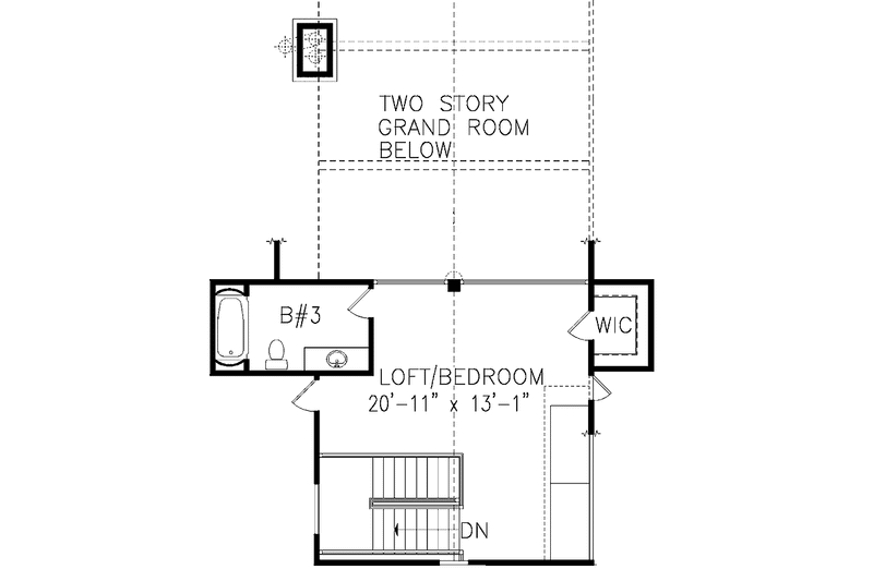 House Blueprint - Floor Plan - Upper Floor for Country House Plan #54-316 - 3 bed, 4 bath