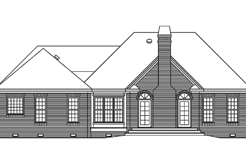 Architectural House Design - Exterior - Rear Elevation for European House Plan #929-580 - 3 bed, 2 bath