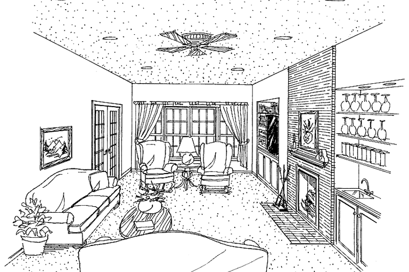 Home Plan - Interior - Family Room for Country House Plan #314-221 - 3 bed, 2 bath