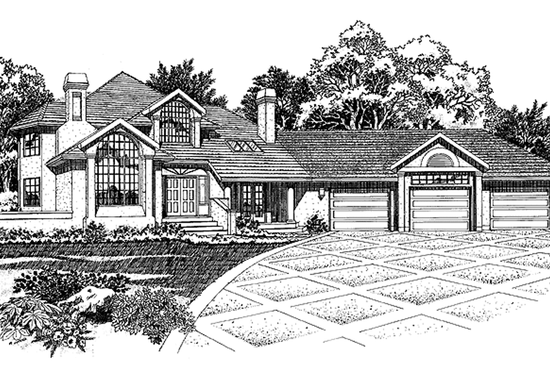 House Blueprint - Contemporary Exterior - Front Elevation Plan #47-749
