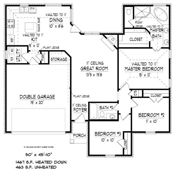 European Floor Plan - Main Floor Plan #424-407