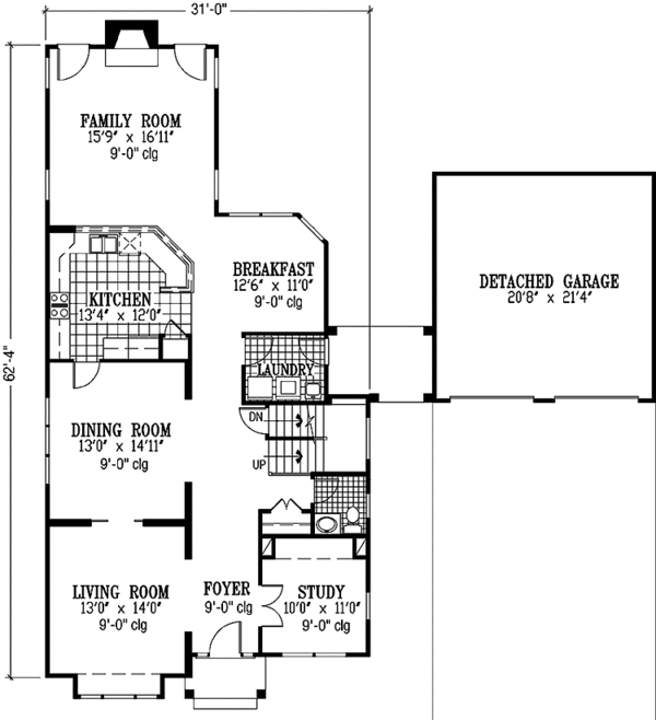 Architectural House Design - Country Floor Plan - Main Floor Plan #953-100