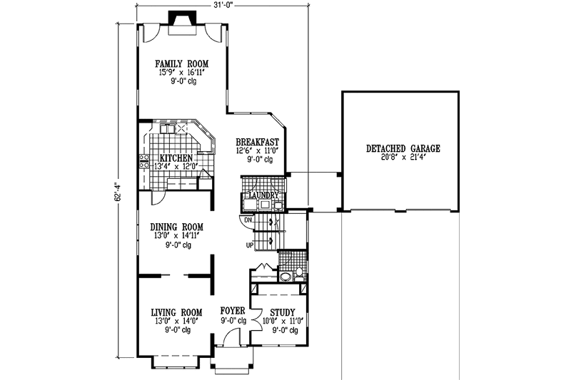 House Design - Floor Plan - Main Floor for Country House Plan #953-100 - 4 bed, 3.5 bath