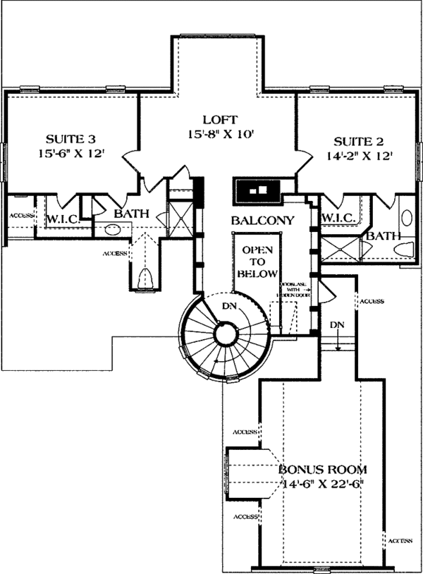 House Plan Design - Country Floor Plan - Upper Floor Plan #453-155