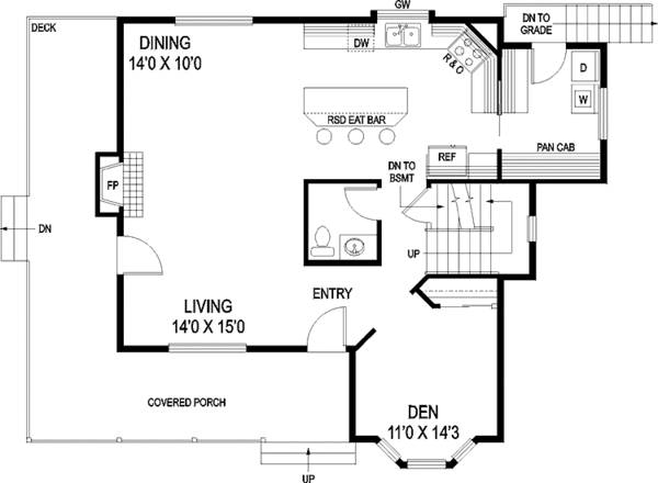 Home Plan - Traditional Floor Plan - Main Floor Plan #60-1009