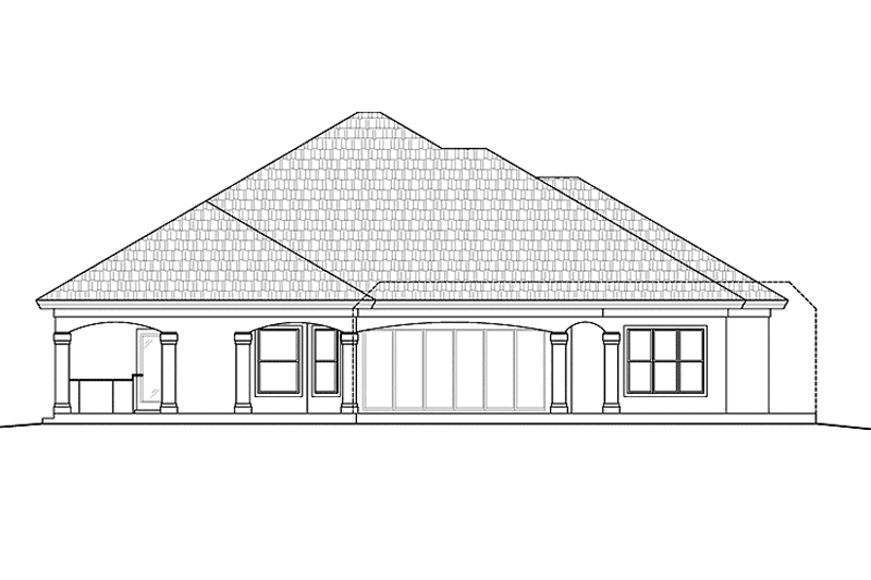 Home Plan - Exterior - Rear Elevation for Mediterranean House Plan #1017-55 - 3 bed, 3 bath