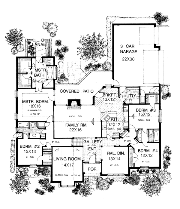 Home Plan - European Floor Plan - Main Floor Plan #310-1000