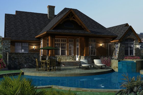 Exterior - Rear Elevation for Craftsman House Plan #120-162 - 3 bed, 2.5 bath