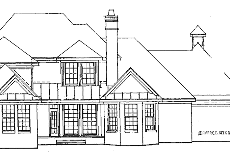 Architectural House Design - Exterior - Rear Elevation for Tudor House Plan #952-259 - 4 bed, 3 bath