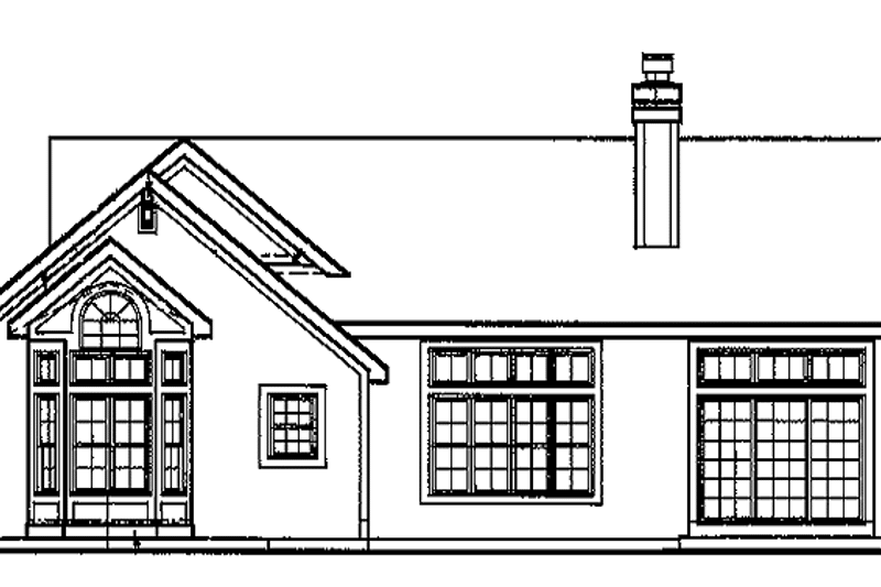 Architectural House Design - Exterior - Rear Elevation for Ranch House Plan #320-950 - 2 bed, 2 bath
