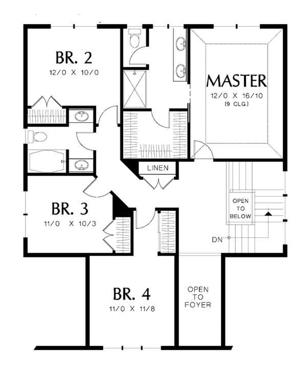 Home Plan - Traditional Floor Plan - Upper Floor Plan #48-856