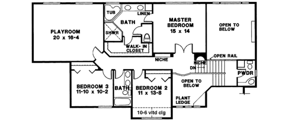 Dream House Plan - Country Floor Plan - Upper Floor Plan #966-64