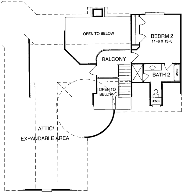 Architectural House Design - Tudor Floor Plan - Upper Floor Plan #952-156