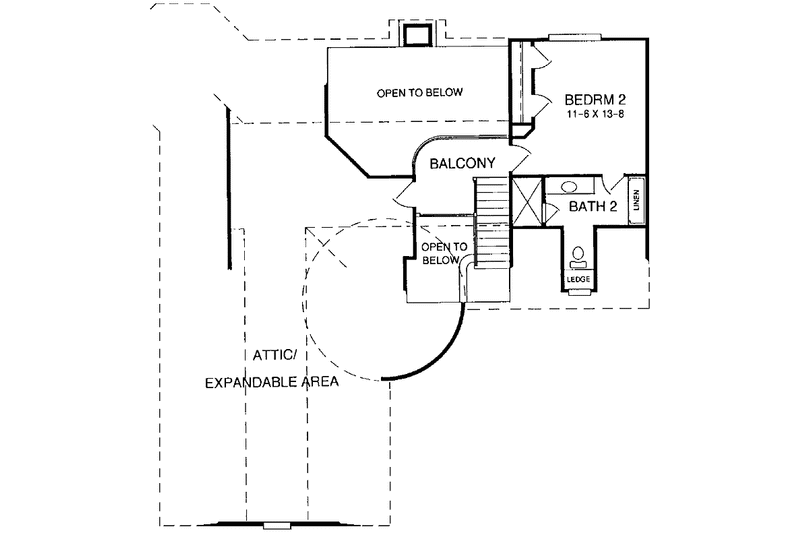 Dream House Plan - Floor Plan - Upper Floor for Tudor House Plan #952-156 - 2 bed, 2.5 bath