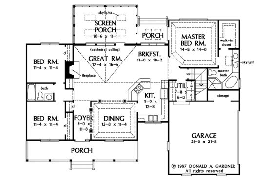 Floor Plan - Main Floor for Country House Plan #929-393 - 3 bed, 2 bath