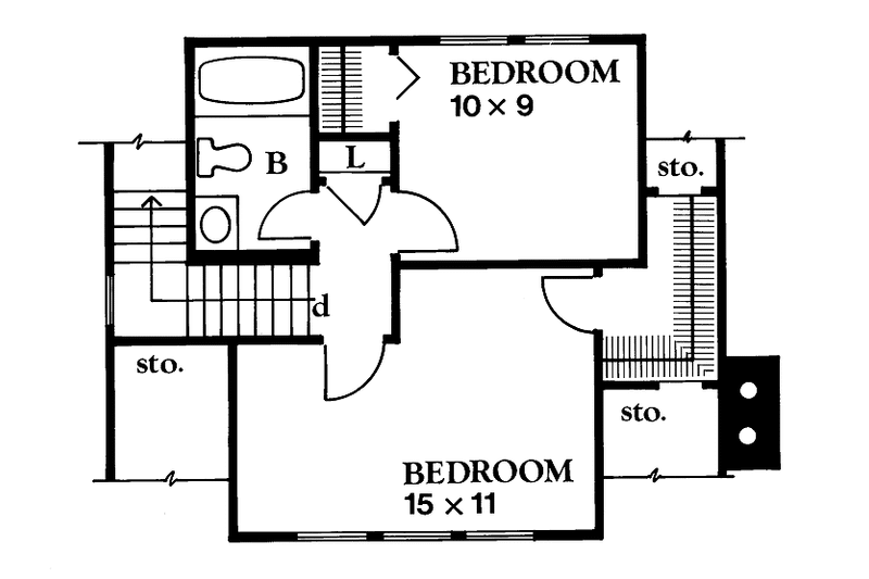 Dream House Plan - Floor Plan - Upper Floor for Craftsman House Plan #1016-6 - 2 bed, 1.5 bath