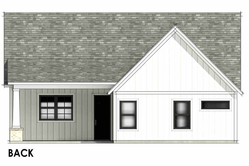 House Blueprint - Exterior - Rear Elevation for Farmhouse House Plan #1096-190 - 3 bed, 2 bath