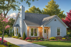 Architectural House Design - Cottage Exterior - Front Elevation Plan #30-195