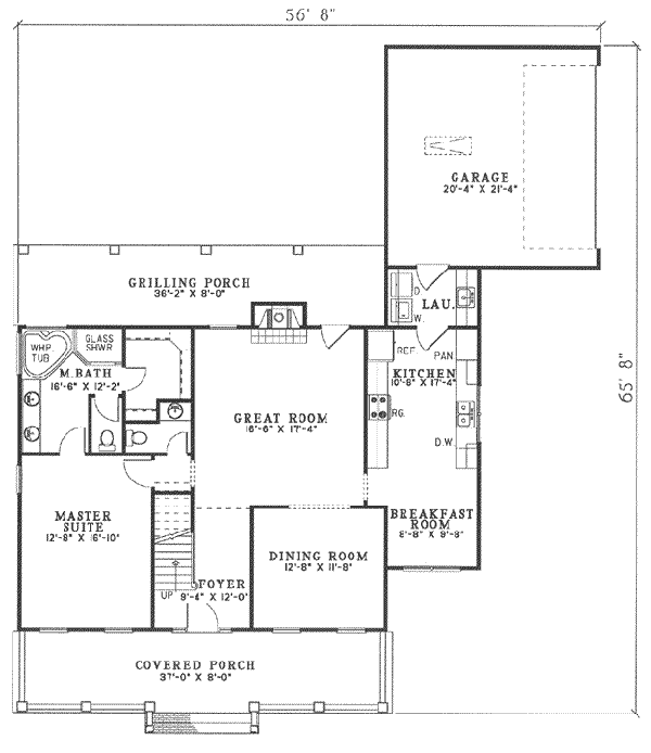 Country Floor Plan - Main Floor Plan #17-410