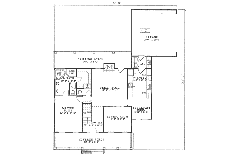 House Plan Design - Floor Plan - Main Floor for Country House Plan #17-410 - 3 bed, 2.5 bath