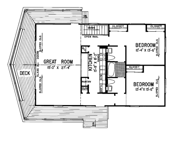 House Blueprint - Contemporary Floor Plan - Main Floor Plan #72-1056