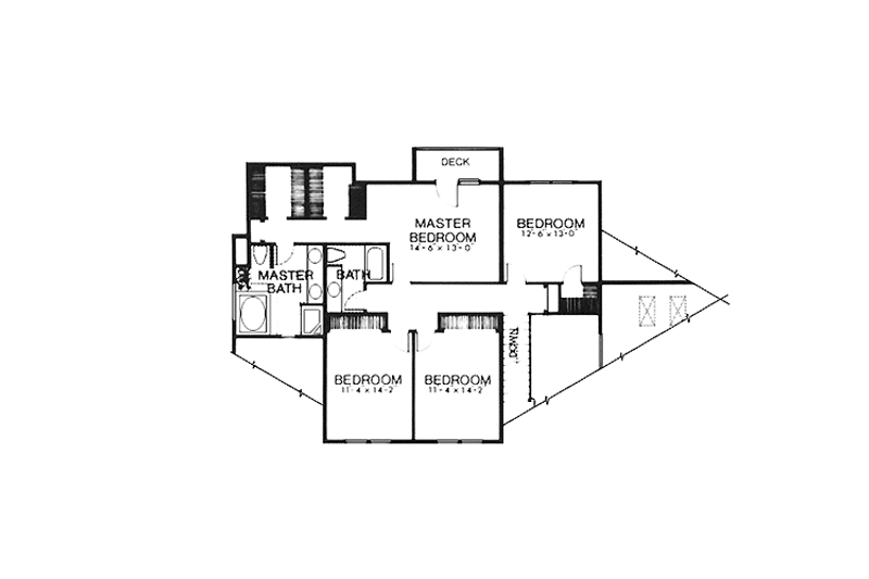 Home Plan - Floor Plan - Upper Floor for Country House Plan #320-1249 - 4 bed, 2.5 bath