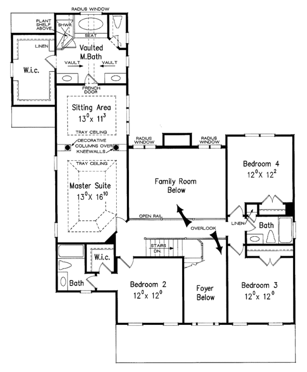 Home Plan - Classical Floor Plan - Upper Floor Plan #927-615