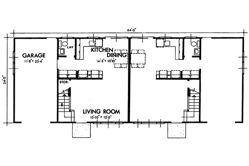 Dream House Plan - Floor Plan - Main Floor for Colonial House Plan #320-1242 - 3 bed, 1.5 bath