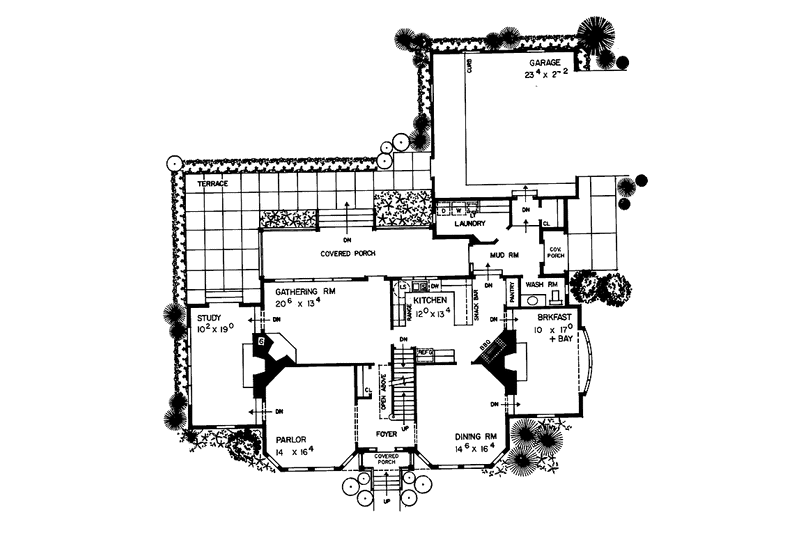 House Blueprint - Floor Plan - Main Floor for Victorian House Plan #72-891 - 5 bed, 3.5 bath
