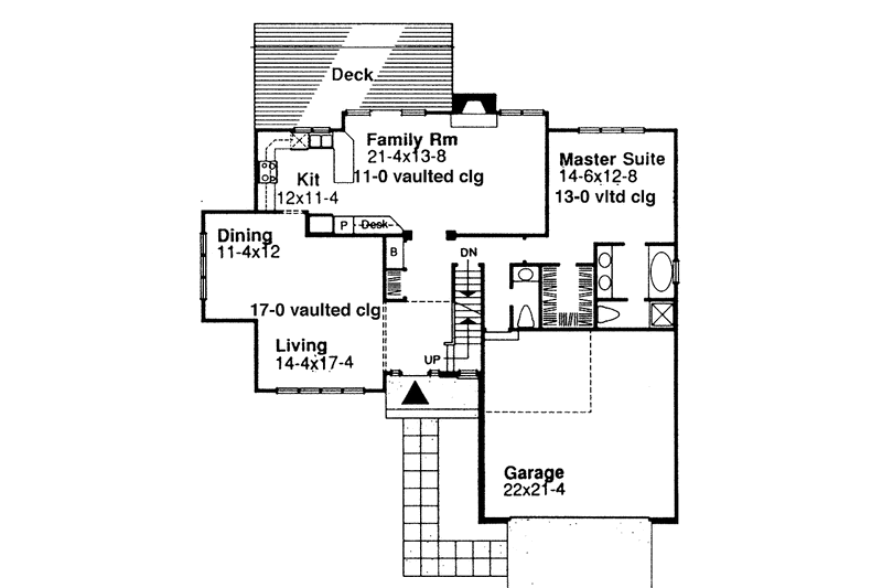 Home Plan - Floor Plan - Main Floor for Craftsman House Plan #320-731 - 4 bed, 2.5 bath