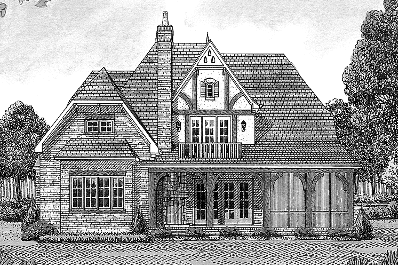 Architectural House Design - Exterior - Rear Elevation 2 for European House Plan #453-176 - 3 bed, 3.5 bath