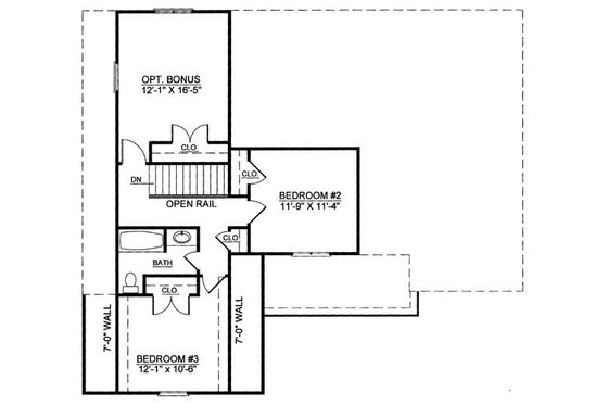 Floor Plan - Upper Floor for Colonial House Plan #119-258 - 3 bed, 2.5 bath