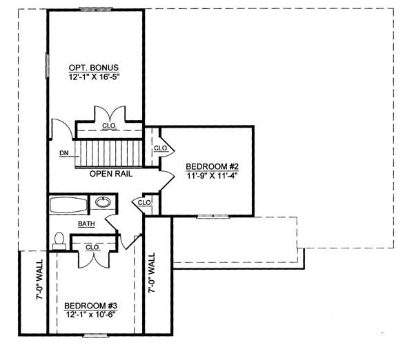 Architectural House Design - Colonial Floor Plan - Upper Floor Plan #119-258