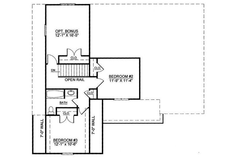 Home Plan - Floor Plan - Upper Floor for Colonial House Plan #119-258 - 3 bed, 2.5 bath