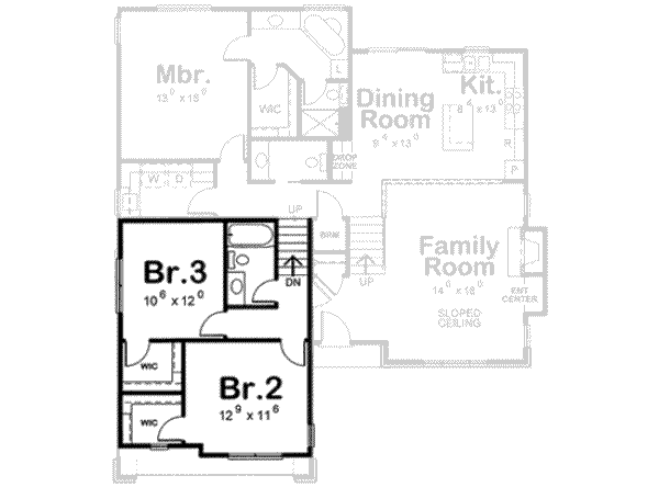 Traditional Floor Plan - Upper Floor Plan #20-1785