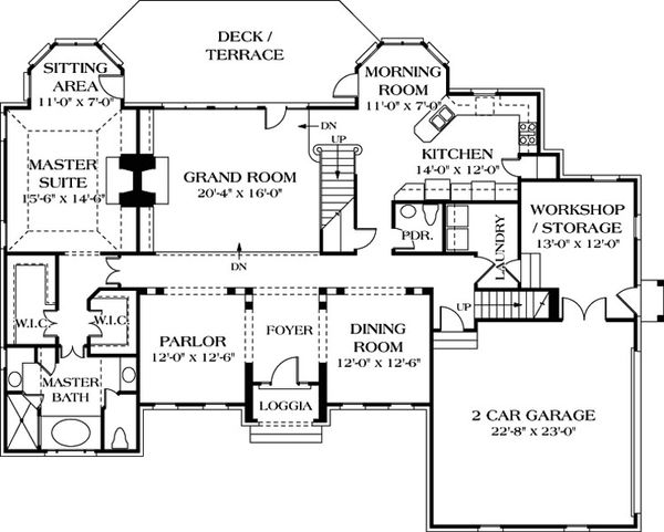 Home Plan - Traditional Floor Plan - Main Floor Plan #453-38